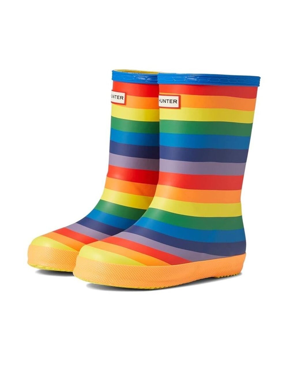 Size 6/7 Baby Hunter Kids Rainbow Striped Rain Boots